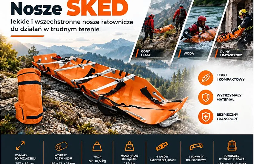 Nosze SKED – lekkie i wszechstroxnne nosze ratownicze do działań w trudnym terenie