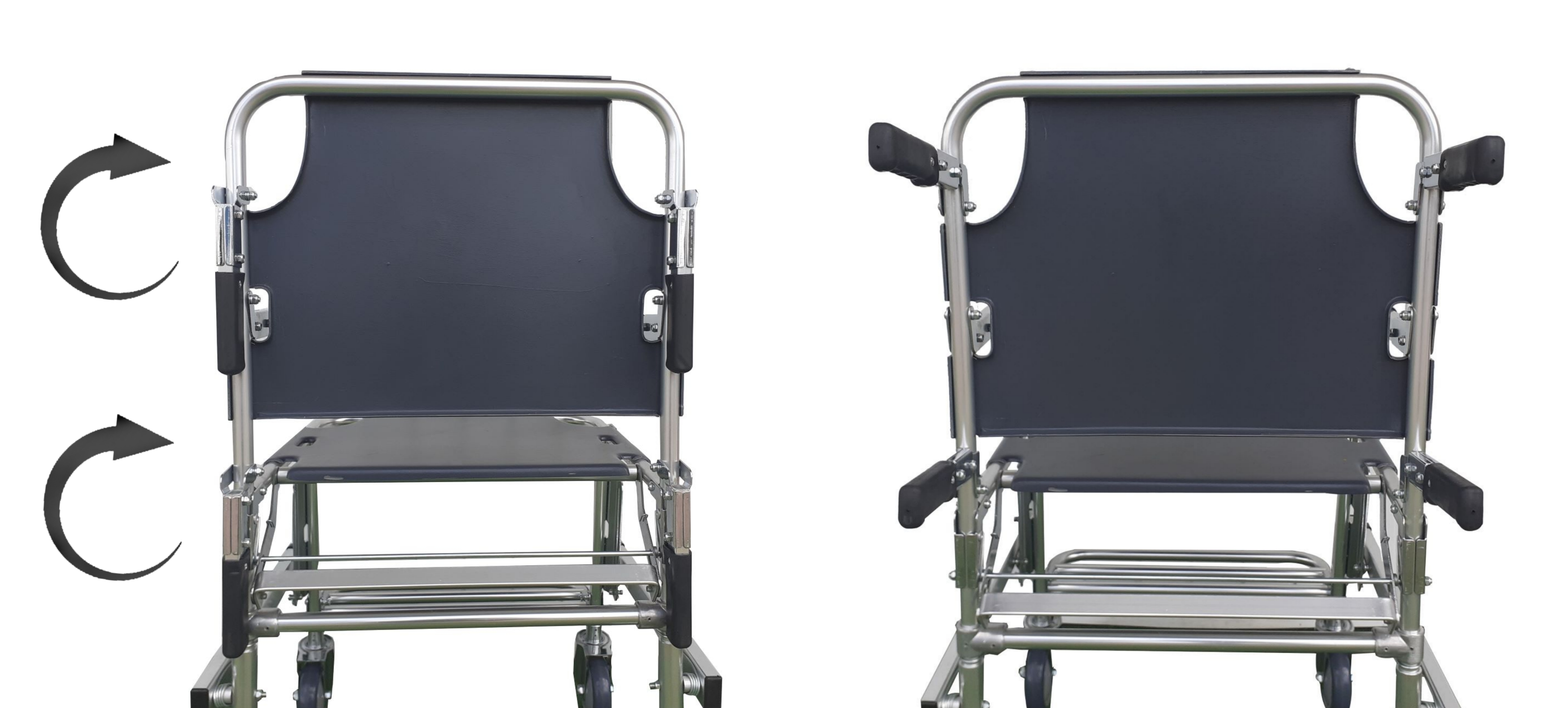 Krzesło do karetek - zbliżenie na rączki