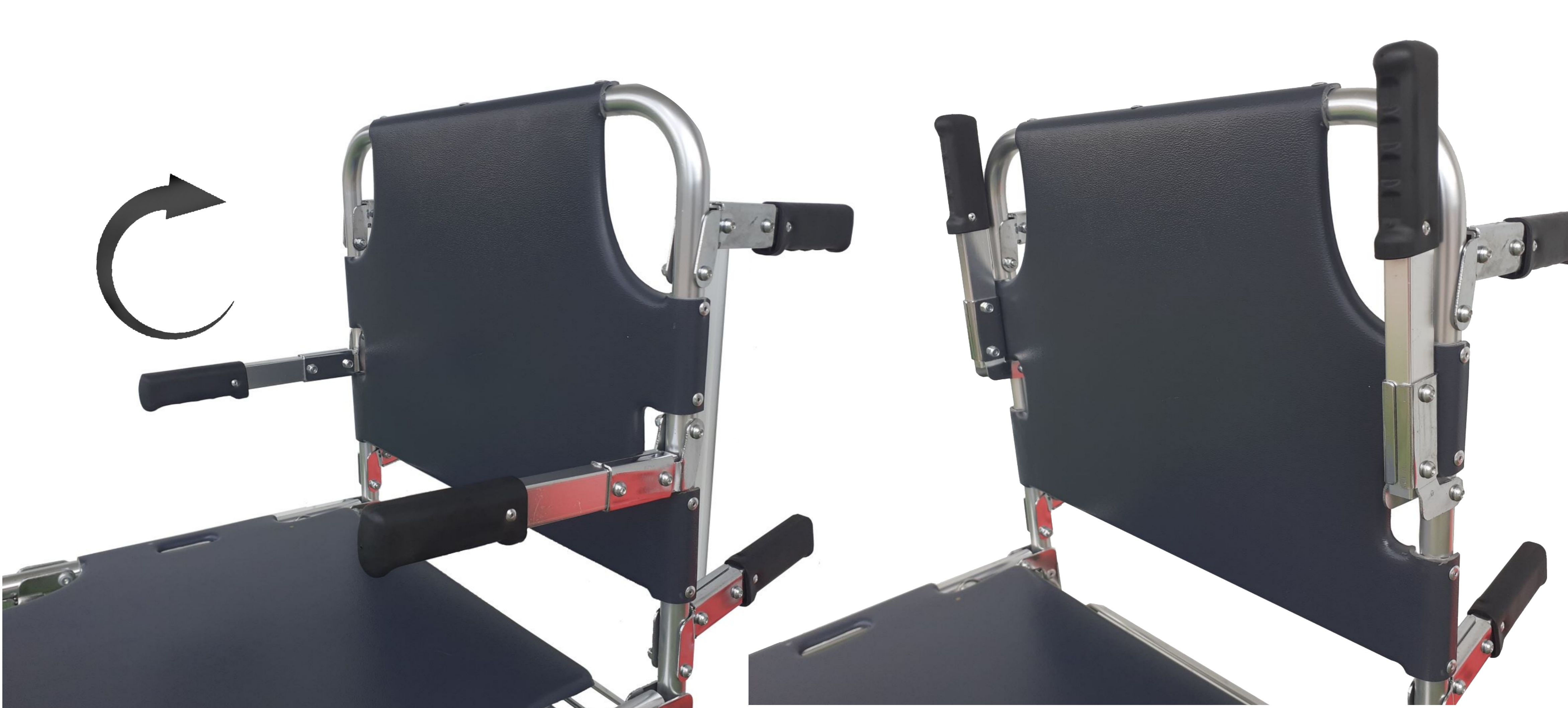 skladane podpórki pod ręce w krześle ewakuacyjnym