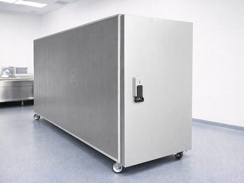 Komora chłodnicza na 2  ciała zabezpieczona folią ochronną z zewnątrz